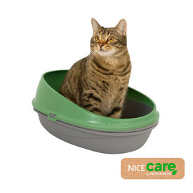 Nice Care Eco Caixa de areia Redonda verde para gatos